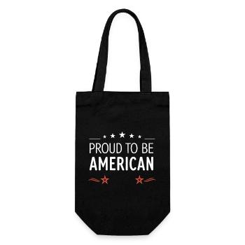 Proud to be American – Retro Stars - Gift Bag for Bottles - black - Front