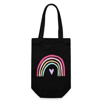 Regenbogen pastell rosa Lila - Geschenkbeutel für Flaschen - Schwarz - Vorne