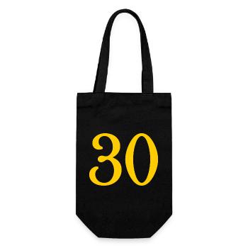 30. 30 JAHRE. 30-JÄHRIGES JUBILÄUM. 30-JÄHRIGES JUBILÄUM. - Geschenkbeutel für Flaschen - Schwarz - Vorne