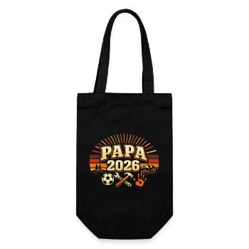 papa 2026 - Geschenkbeutel für Flaschen - Schwarz - Vorne