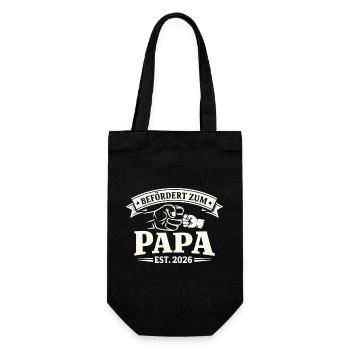 Dad promoted to proud father in 2026 - Gift Bag for Bottles - black - Front