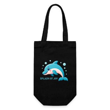 Dolphin splashing happily - Gift Bag for Bottles - black - Front