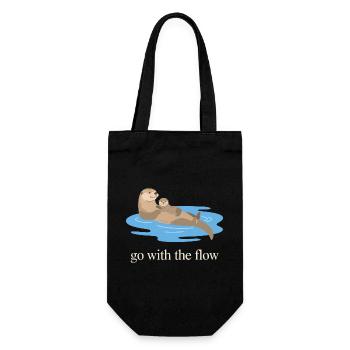 Nimm das Flow Otter Duo - Geschenkbeutel für Flaschen - Schwarz - Vorne