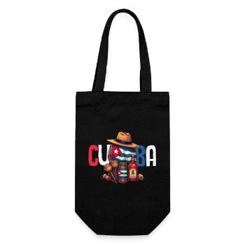 Kuba Stolz & Heimat - Cuba Flagge Design - Geschenkbeutel für Flaschen - Schwarz - Vorne