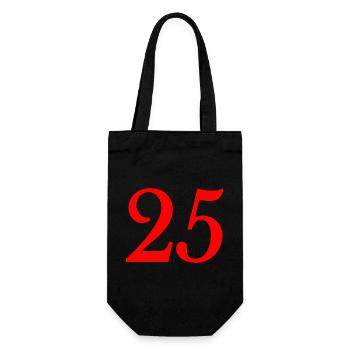 25. 25 JAHRE. 25. JUBILÄUM. 25 JAHRESJUBILÄUM. - Geschenkbeutel für Flaschen - Schwarz - Vorne