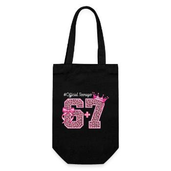 13. Geburtstags-Shirt Lustiges Meme 67 Geburtstag 13 - Geschenkbeutel für Flaschen - Schwarz - Vorne