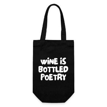 wine is bottled poetry - Gift Bag for Bottles - black - Front
