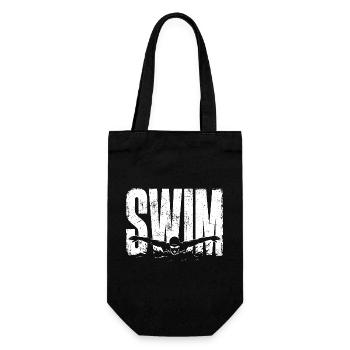 Swim Shirt Swim Sport Swimmer Gift - Gift Bag for Bottles - black - Front