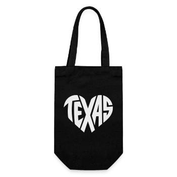 Texas Heart Typography - Gift Bag for Bottles - black - Front