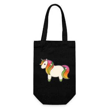 Cute Rainbow Unicorn - Geschenkbeutel für Flaschen - Schwarz - Vorne