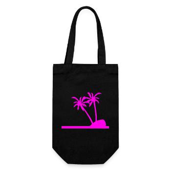 Palmen - Geschenkbeutel für Flaschen - Schwarz - Vorne