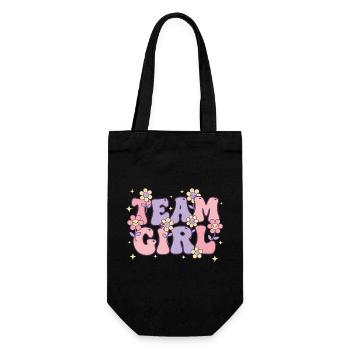 Révélation du sexe : équipe fille baby shower Maman Papa - Sac à bouteille - noir - Devant