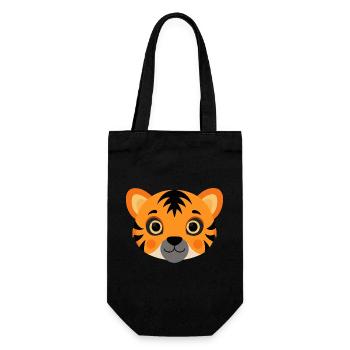 Baby-Tigerkopf - Geschenkbeutel für Flaschen - Schwarz - Vorne