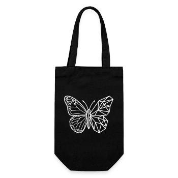 Geometric Butterfly Mandala Line Art - Gift Bag for Bottles - black - Front