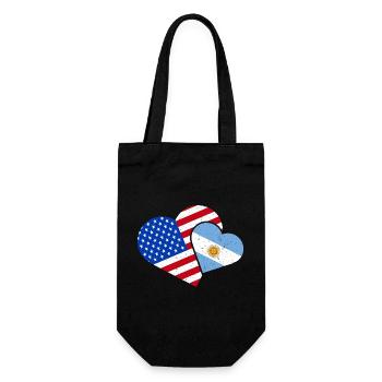 Argentinien Amerika Argentinisch Amerikanisch USA - Geschenkbeutel für Flaschen - Schwarz - Vorne