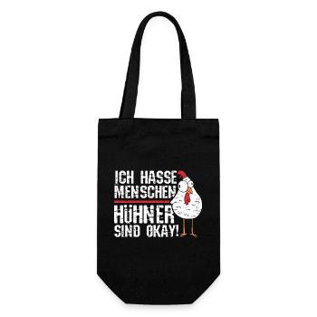 Hühnerflüsterer Huhn Hühnerhalter Hühner - Geschenkbeutel für Flaschen - Schwarz - Vorne