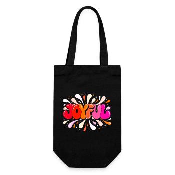 Fröhliche, bunte Glitzer-Blasenbuchstaben - Geschenkbeutel für Flaschen - Schwarz - Vorne