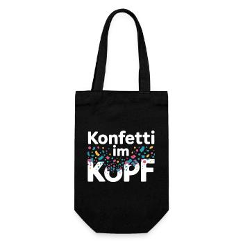 Konfetti Im Kopf Karneval Fasching Alaaf Kostüm - Geschenkbeutel für Flaschen - Schwarz - Vorne