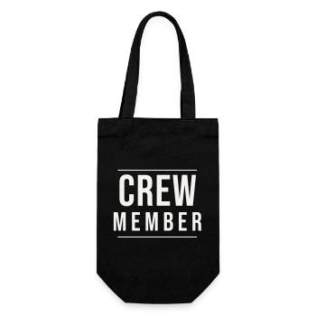 Crew Member Typo Modern Schmal Team Staff Event - Gift Bag for Bottles - black - Front