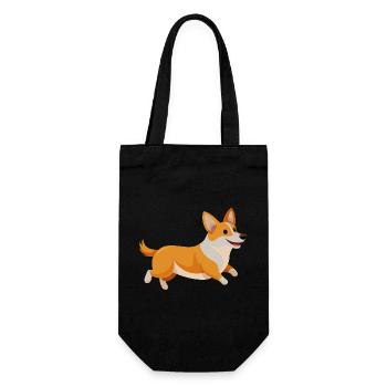 Corgi running - Gift Bag for Bottles - black - Front