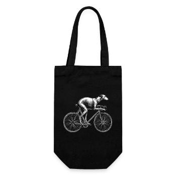 Windhund fährt Fahrrad Lustige Windhund-Kunst - Geschenkbeutel für Flaschen - Schwarz - Vorne
