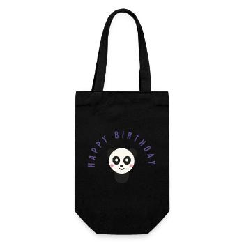 HAPPY BIRTHDAY. HAPPY BIRTHDAY. ANNIVERSARY. - Gift Bag for Bottles - black - Front