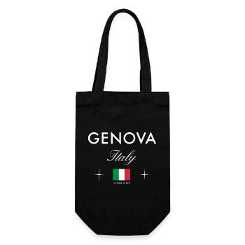 Genoa Italy Coordinates Travel Souvenir - Gift Bag for Bottles - black - Front