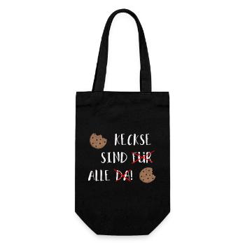 Kekse sind alle - Lustiger Plätzchen Spruch - Geschenkbeutel für Flaschen - Schwarz - Vorne