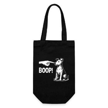 Funny Dog Boop The Snoot Animal Humor - Geschenkbeutel für Flaschen - Schwarz - Vorne