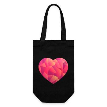 Herz pink - Geschenkbeutel für Flaschen - Schwarz - Vorne