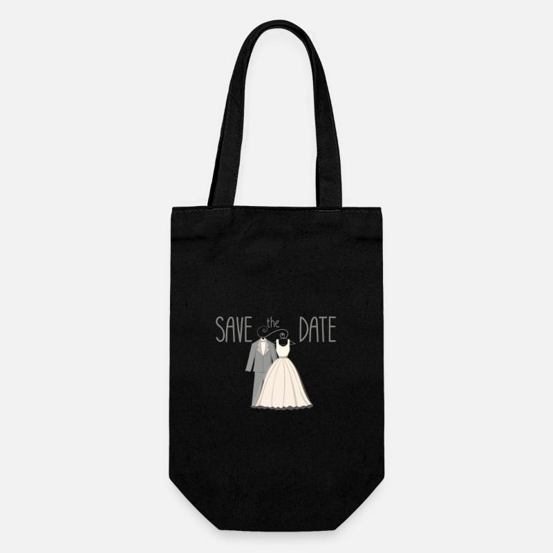 Wedding Save The Date Illustration - Gift Bag for Bottles - black