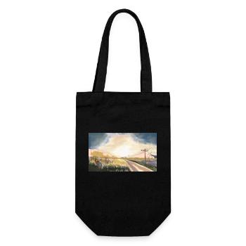a country road - Gift Bag for Bottles - black - Front