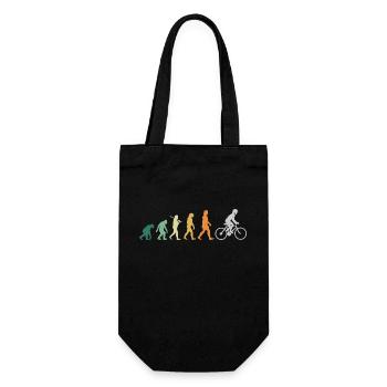 Fahrrad fahren - Evolution Mann Retro Vintage - Geschenkbeutel für Flaschen - Schwarz - Vorne