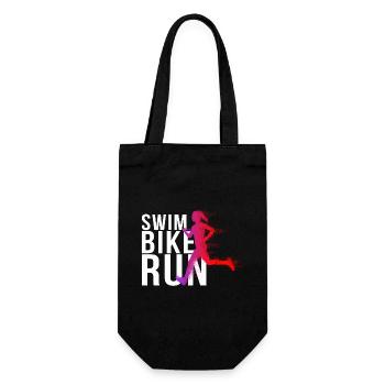 Triathlon - Swim Bike Run Frau - Geschenkbeutel für Flaschen - Schwarz - Vorne