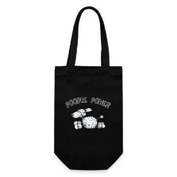 Poodle Power - Geschenkbeutel für Flaschen - Schwarz - Vorne