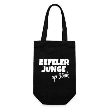Eefeler Junge op Jöck (Weiß) Eifel Jungs - Geschenkbeutel für Flaschen - Schwarz - Vorne