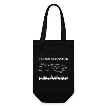 Harz Style - Harzer Hexenstieg - wandern Brocken - Geschenkbeutel für Flaschen - Schwarz - Vorne