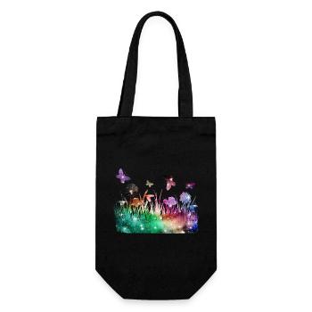 Flower Meadow Galaxy Garden Butterflies - Gift Bag for Bottles - black - Front