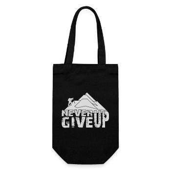 CLIMBING NEVER GIVE UP - Gift Bag for Bottles - black - Front