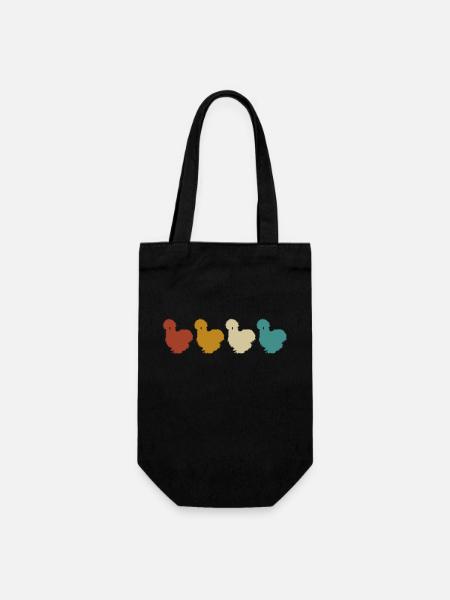 Seidenhuhn Seidenhühner Silkie Hühner Geschenk - Geschenkbeutel für Flaschen - Schwarz