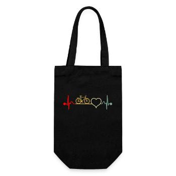 Bicycle Heartbeat Retro - Gift Bag for Bottles - black - Front