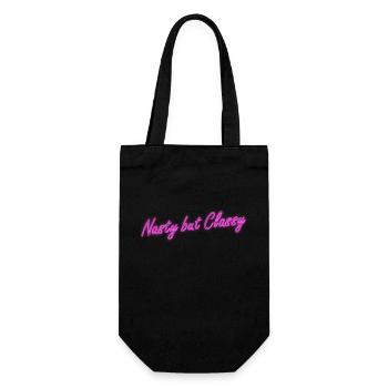 Neon Naughty by classy lettering - Gift Bag for Bottles - black - Front