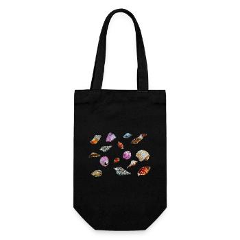 Colourful Seashells Marine Pattern - Gift Bag for Bottles - black - Front