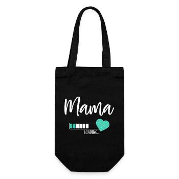 Mama Loading Herz Baby Junge Werdende Mama - Geschenkbeutel für Flaschen - Schwarz - Vorne