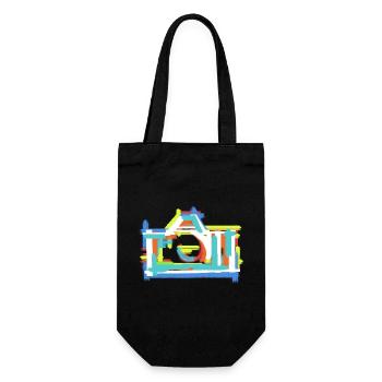 Bunt Vintage Abstrakte Kunst Malerei Kreativ - Geschenkbeutel für Flaschen - Schwarz - Vorne