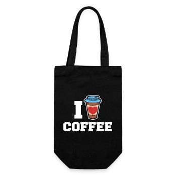 Ich Liebe Kaffee Trinken Kaffeeliebhaber Statement - Geschenkbeutel für Flaschen - Schwarz - Vorne