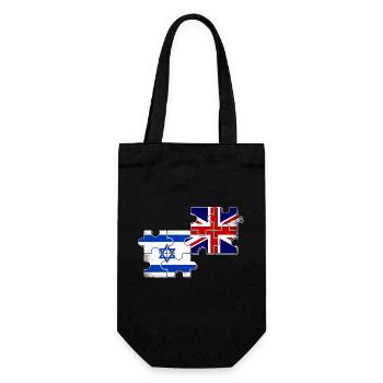 Israel UK Flag Israeli British - Gift Bag for Bottles - black - Front