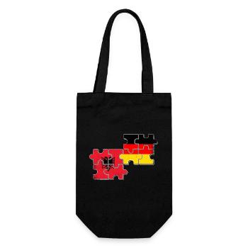 Albanien Deutschland Flagge Albanisch Deutsch - Geschenkbeutel für Flaschen - Schwarz - Vorne