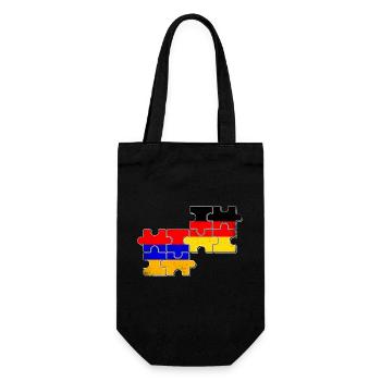 Armenien Deutschland Flagge Armenier Deutscher - Geschenkbeutel für Flaschen - Schwarz - Vorne