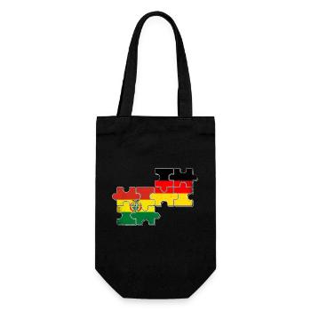 Bolivien Deutschland Flagge - Geschenkbeutel für Flaschen - Schwarz - Vorne
